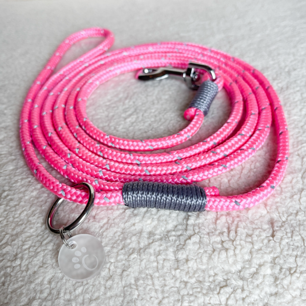 My Furbaby - Leiebånd - Rosa med refleks 6mm